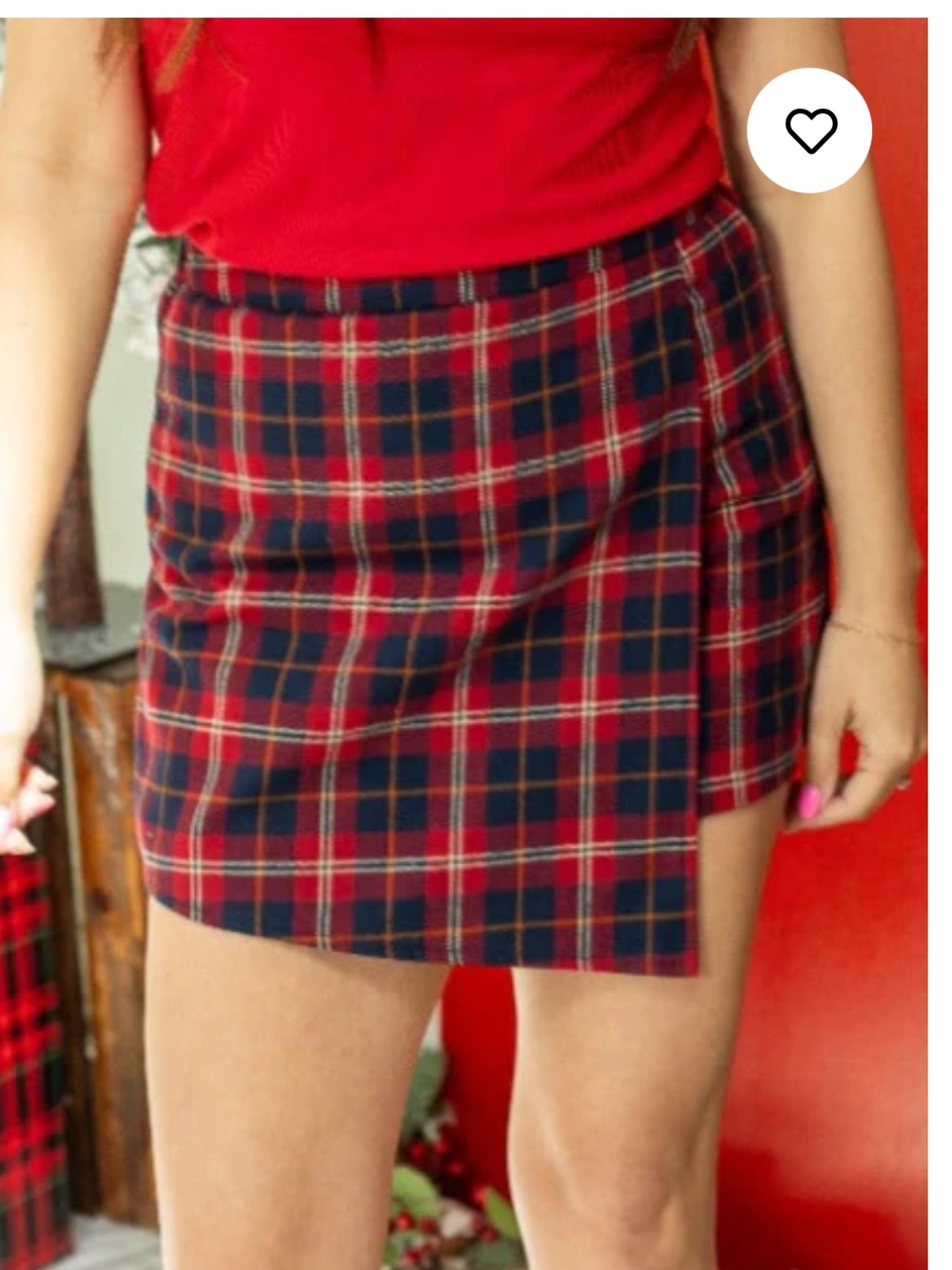 NWT! Sz M Grace & Emma skirt Red and Navy Plaid